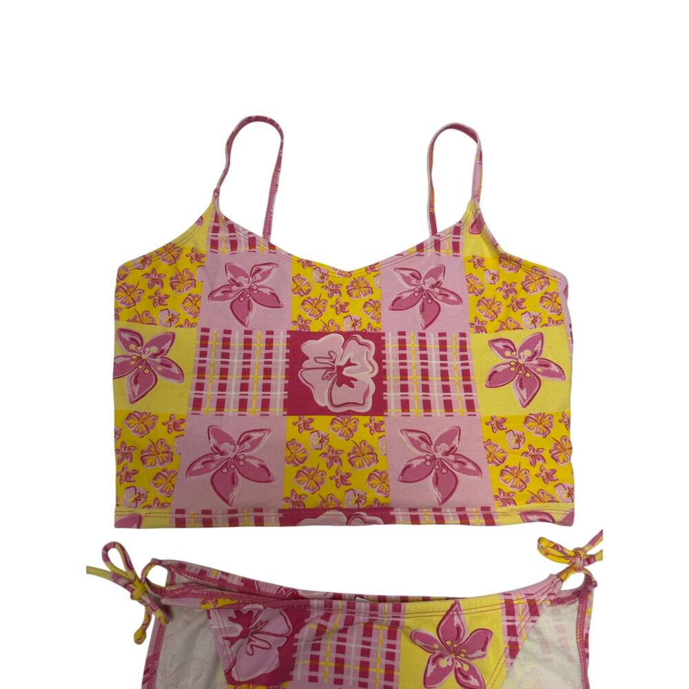 Sand N Sun Floral Retro Tropical Bikini Set Bralette & bottoms large